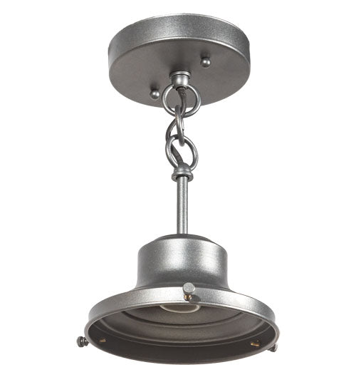 Meyda Lighting Revival 16" Pewter Schoolhouse Pendant Light With White Opal Shade Glass