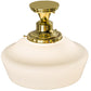 Meyda Lighting Revival 16" Polished Brass Schoolhouse Flush Mount Light With White Traditional Globe Shade Glass