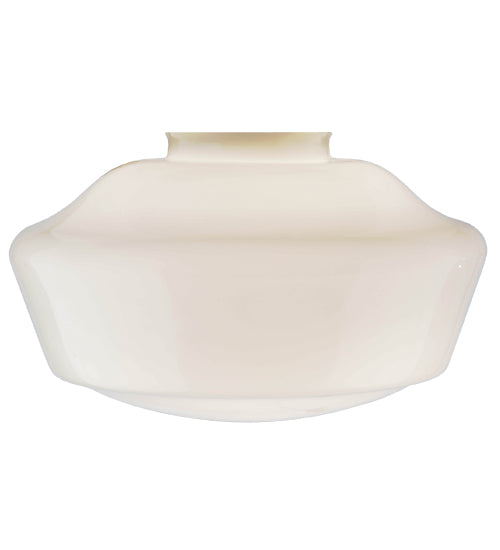 Meyda Lighting Revival 16" Schoolhouse Traditional White Opal Globe Shade Glass