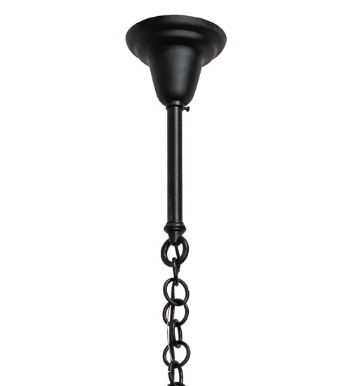 Meyda Lighting Revival 16" Textured Black Schoolhouse Traditional Pendant Light With White Opal Globe Shade Glass