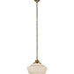 Meyda Lighting Revival 16" Transparent Brass Schoolhouse Pendant Light With Traditional Globe White Opal Shade Glass