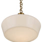 Meyda Lighting Revival 16" Transparent Brass Schoolhouse Pendant Light With Traditional Globe White Opal Shade Glass