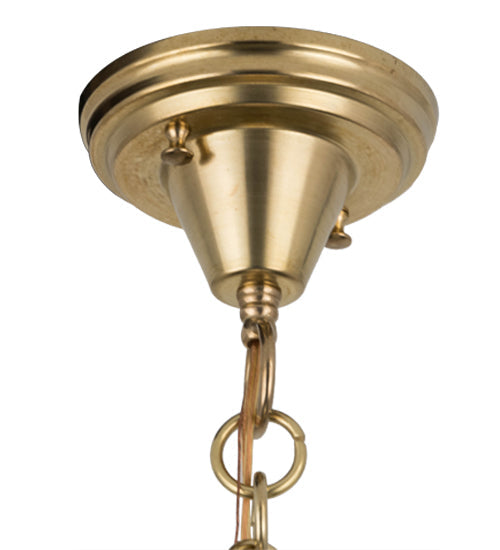 Meyda Lighting Revival 16" Transparent Brass Schoolhouse Pendant Light With Traditional Globe White Opal Shade Glass