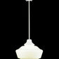 Meyda Lighting Revival 16" White Schoolhouse Pendant Light With White Opal Traditional Globe Shade Glass