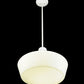Meyda Lighting Revival 16" White Schoolhouse Pendant Light With White Opal Traditional Globe Shade Glass