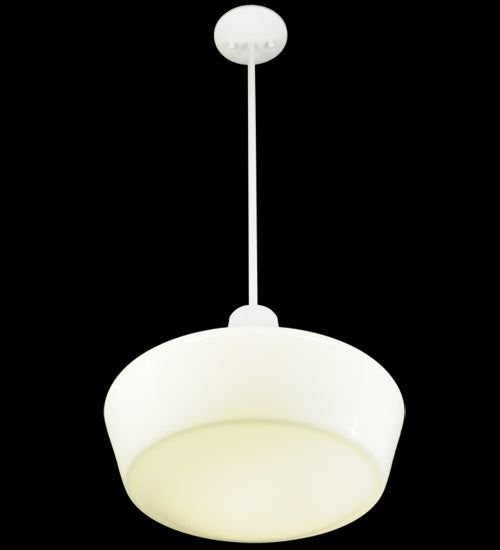 Meyda Lighting Revival 16" White Schoolhouse Pendant Light With White Opal Traditional Globe Shade Glass