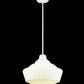 Meyda Lighting Revival 16" White Schoolhouse Pendant Light With White Opal Traditional Globe Shade Glass