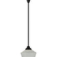 Meyda Lighting Revival 16"W x 72"H Textured Black Schoolhouse Pendant Light With White Opal Shade Glass