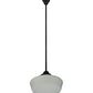 Meyda Lighting Revival 16"W x 72"H Textured Black Schoolhouse Pendant Light With White Opal Shade Glass