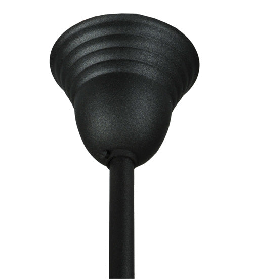 Meyda Lighting Revival 16"W x 72"H Textured Black Schoolhouse Pendant Light With White Opal Shade Glass