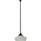 Meyda Lighting Revival 16"W x 72"H Textured Black Schoolhouse Pendant Light With White Opal Shade Glass