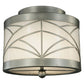 Meyda Lighting Revival 17" Nickel Powder Coat Deco Cilindro Flush Mount Light With White Statuario Idalight Shade Glass