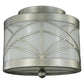 Meyda Lighting Revival 17" Nickel Powder Coat Deco Cilindro Flush Mount Light With White Statuario Idalight Shade Glass