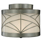 Meyda Lighting Revival 17" Nickel Powder Coat Deco Cilindro Flush Mount Light With White Statuario Idalight Shade Glass