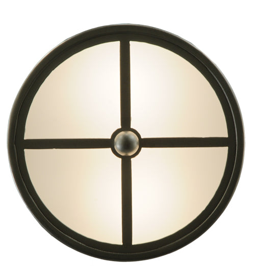 Meyda Lighting Revival 17" Nickel Powder Coat Deco Cilindro Flush Mount Light With White Statuario Idalight Shade Glass
