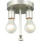 Meyda Lighting Revival 17" Nickel Powder Coat Deco Cilindro Flush Mount Light With White Statuario Idalight Shade Glass