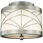 Meyda Lighting Revival 17" Nickel Powder Coat Deco Cilindro Flush Mount Light With White Statuario Idalight Shade Glass