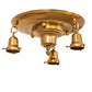 Meyda Lighting Revival 18" 3-Light Brushed Brass Favrile Flush Mount Light With Gold Iridescent Shade Glass