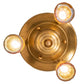 Meyda Lighting Revival 18" 3-Light Brushed Brass Favrile Flush Mount Light With Gold Iridescent Shade Glass