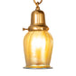 Meyda Lighting Revival 18" 3-Light Brushed Brass Favrile Flush Mount Light With Gold Iridescent Shade Glass