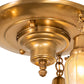 Meyda Lighting Revival 18" 3-Light Brushed Brass Favrile Flush Mount Light With Gold Iridescent Shade Glass