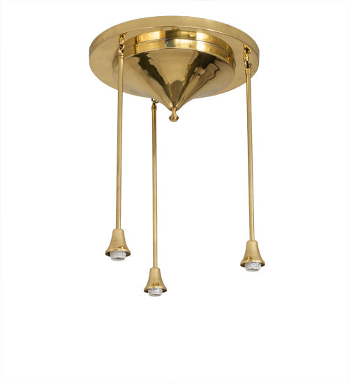 Meyda Lighting Revival 19" 3-Light Polished Brass Wreath & Garland Pendant Light With Clear Frosted Shade Glass