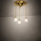 Meyda Lighting Revival 19" 3-Light Polished Brass Wreath & Garland Pendant Light With Clear Frosted Shade Glass