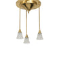 Meyda Lighting Revival 19" 3-Light Polished Brass Wreath & Garland Pendant Light With Clear Frosted Shade Glass