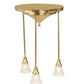 Meyda Lighting Revival 19" 3-Light Polished Brass Wreath & Garland Pendant Light With Clear Frosted Shade Glass