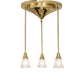 Meyda Lighting Revival 19" 3-Light Polished Brass Wreath & Garland Pendant Light With Clear Frosted Shade Glass