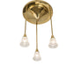 Meyda Lighting Revival 19" 3-Light Polished Brass Wreath & Garland Pendant Light With Clear Frosted Shade Glass