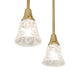 Meyda Lighting Revival 19" 3-Light Polished Brass Wreath & Garland Pendant Light With Clear Frosted Shade Glass