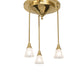 Meyda Lighting Revival 19" 3-Light Polished Brass Wreath & Garland Pendant Light With Clear Frosted Shade Glass