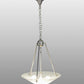 Meyda Lighting Revival 20" 3-Light Brushed Nickel Inverted Pendant Light With Frosted Clear Deco Ball Shade Glass