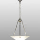 Meyda Lighting Revival 20" 3-Light Brushed Nickel Inverted Pendant Light With Frosted Clear Deco Ball Shade Glass