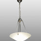 Meyda Lighting Revival 20" 3-Light Brushed Nickel Inverted Pendant Light With Frosted Clear Deco Ball Shade Glass