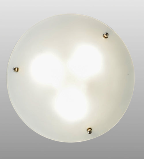 Meyda Lighting Revival 20" 3-Light Brushed Nickel Inverted Pendant Light With Frosted Clear Deco Ball Shade Glass