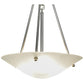 Meyda Lighting Revival 20" 3-Light Brushed Nickel Inverted Pendant Light With Frosted Clear Deco Ball Shade Glass