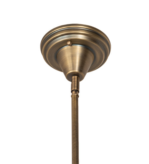 Meyda Lighting Revival 202105 27" 4-Light Antique Brass Gas & Electric Chandelier With Frosted Clear Shade Glass