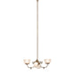 Meyda Lighting Revival 202105 27" 4-Light Antique Brass Gas & Electric Chandelier With Frosted Clear Shade Glass