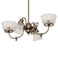 Meyda Lighting Revival 202105 27" 4-Light Antique Brass Gas & Electric Chandelier With Frosted Clear Shade Glass