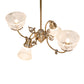 Meyda Lighting Revival 202105 27" 4-Light Antique Brass Gas & Electric Chandelier With Frosted Clear Shade Glass