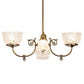 Meyda Lighting Revival 202105 27" 4-Light Antique Brass Gas & Electric Chandelier With Frosted Clear Shade Glass
