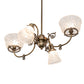Meyda Lighting Revival 202105 27" 4-Light Antique Brass Gas & Electric Chandelier With Frosted Clear Shade Glass