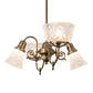 Meyda Lighting Revival 202105 27" 4-Light Antique Brass Gas & Electric Chandelier With Frosted Clear Shade Glass