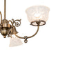 Meyda Lighting Revival 202105 27" 4-Light Antique Brass Gas & Electric Chandelier With Frosted Clear Shade Glass