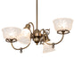 Meyda Lighting Revival 202105 27" 4-Light Antique Brass Gas & Electric Chandelier With Frosted Clear Shade Glass