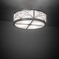 Meyda Lighting Revival 22" 4-Light Polished Aluminum Deco Cilindro Flush Mount Light With White Statuario Idalight Shade