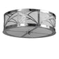 Meyda Lighting Revival 22" 4-Light Polished Aluminum Deco Cilindro Flush Mount Light With White Statuario Idalight Shade