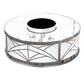 Meyda Lighting Revival 22" 4-Light Polished Aluminum Deco Cilindro Flush Mount Light With White Statuario Idalight Shade